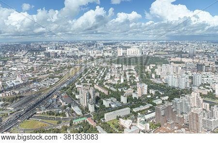 Moscow, Russia – July 23, 2020: Aerial View Of Center Of Moscow From Observation Deck  Federation To