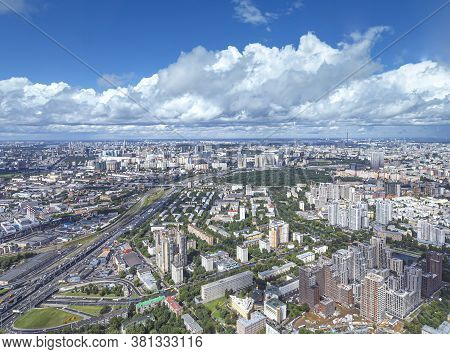 Moscow, Russia – July 23, 2020: Aerial View Of Center Of Moscow From Observation Deck  Federation To