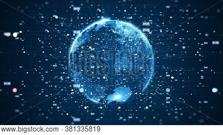 Global Network Connection And Data Connections Concept.