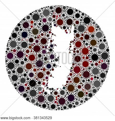 Vector Pemba Island Map Collage Of Sars Virus. Infection Attacks The Quarantine Territory From Out S
