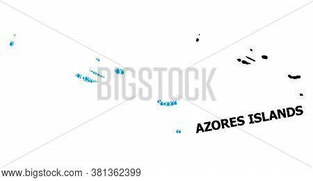 Vector Mosaic And Solid Map Of Azores Islands. Map Of Azores Islands Vector Mosaic For Drinking Wate
