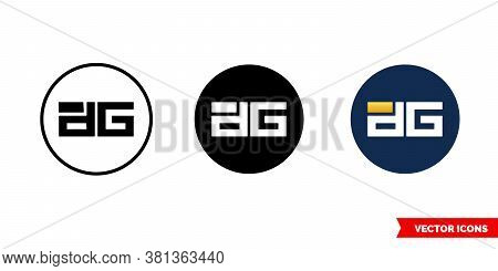 Digixdao Cryptocurrency Icon Of 3 Types Color, Black And White, Outline. Isolated Vector Sign Symbol