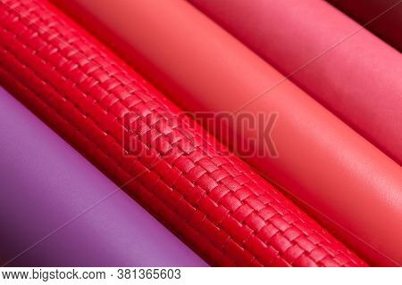 Leather Color Samples. Can Be Used As Background In Art Or Design Projects.