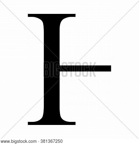 Uppercase Heta Greek Sign On White Background