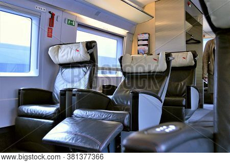 Business Class Car In The Modern High-speed Train 