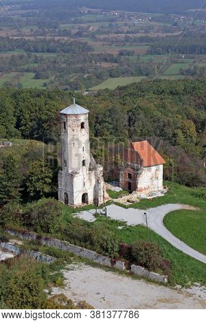 DUGO SELO, CROATIA - OCTOBER 08, 2011: Ruins of the medieval church of St. Martin in Martin Breg, Dugo Selo, Croatia