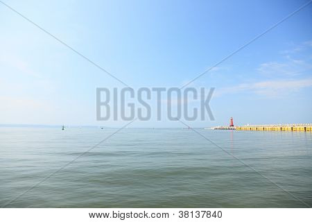 Sea Baltic Lighthouse In Gdansk, Poland
