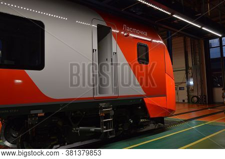Pre-trip Check Of The Lastochka Suburban Electric Train At The Depot. Moscow, Russia-august 2019