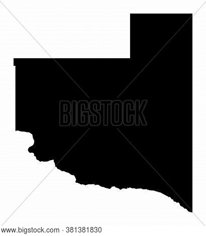 The La Pampa Province Dark Silhouette Map Isolated On White Background, Argentina
