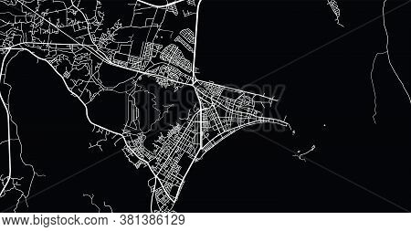 Vector Aerial City Road Map Of Qui Nhon, Vietnam