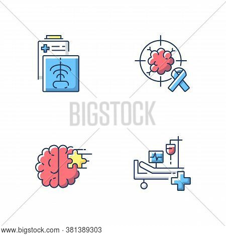 Health Care Services Rgb Color Icons Set. Ct Scan. Intensive Care Unit. Icu. Cancer Treatment Center