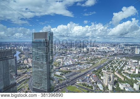 Moscow, Russia – July 23, 2020: Aerial View Of Center Of Moscow From Observation Deck  Federation To