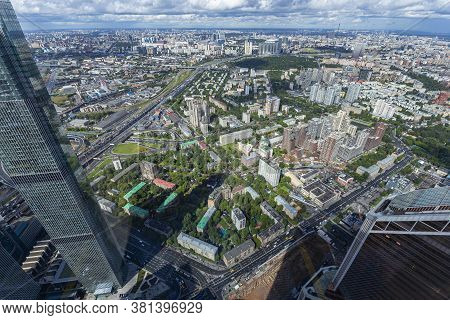 Moscow, Russia – July 23, 2020: Aerial View Of Center Of Moscow From Observation Deck  Federation To
