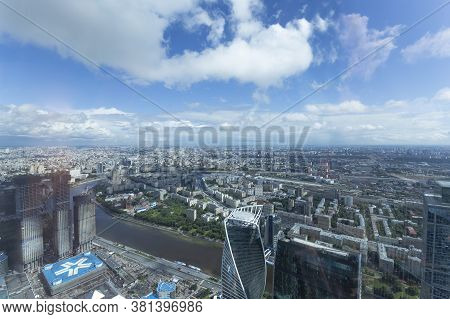 Moscow, Russia – July 23, 2020: Aerial View Of Center Of Moscow From Observation Deck  Federation To