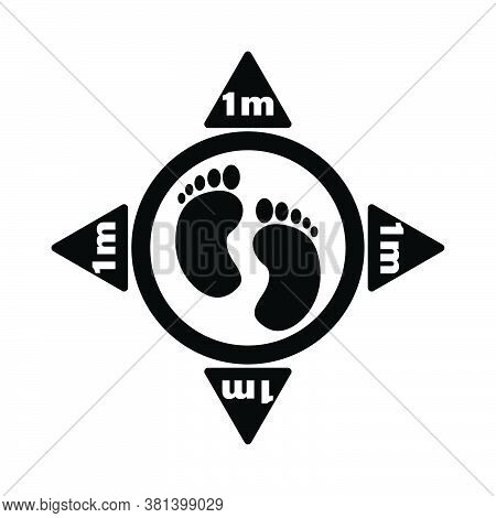 Social Distancing Standing Position Floor Ground Marker Footprint 1m Apart