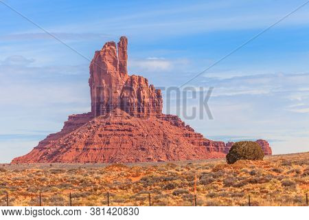 Rock Formation At Monument Valley In Winter
