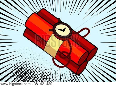 Pop Art Bomb On Comic Pop Art Retro Style Background. Terrorism Is A Danger Of Destruction. Wallpape