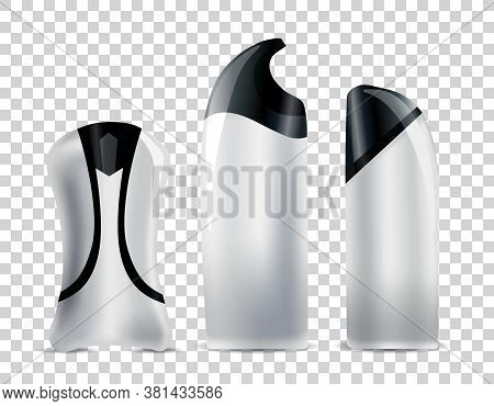 Realistic Blank Cosmetic Tubes. Set Of Unbranded Packages For Body Cosmetic. Vector Mock-up Isolated