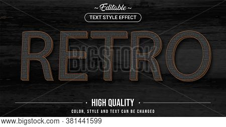 Editable Text Style Effect - Retro Theme Style.