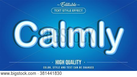 Editable Text Style Effect - Calmly Theme Style. Graphic Design Element.