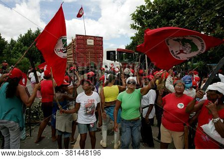 Eunapolis, Bahia / Brazil - March 1, 29011: Women From The Landless Movement - Mst - Are Seen During
