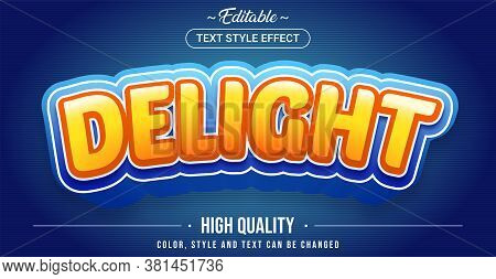 Editable Text Style Effect - Delight Theme Style. Graphic Design Element.