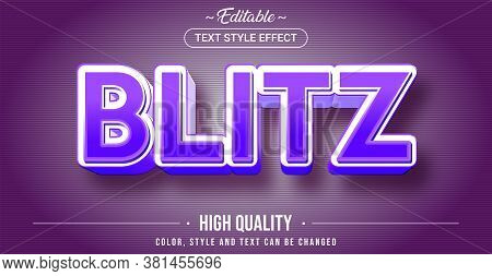 Editable Text Style Effect - Blitz Theme Style. Graphic Design Element.