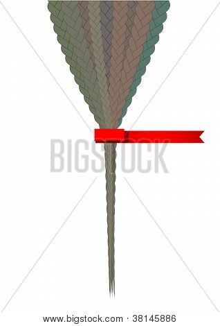 Haare flechten und Rote Schleife