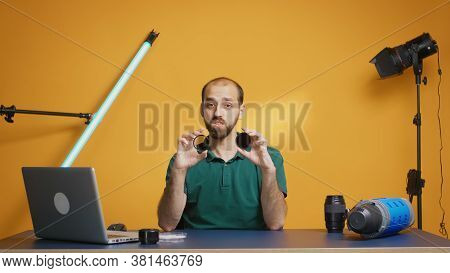 Photography Blogger Recording Nd Filter Comparison For Camera Lenses. Variable Nd Filter Review, Cam
