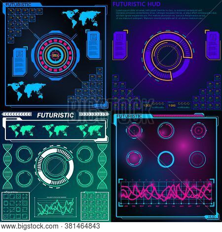 Abstract Future, Concept Vector Futuristic Interface. Communications Map Of The World