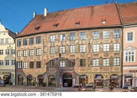 Landshut,germany - August 08,2020 - View At The Painting House In The Streets Of Landshut. Landshut 