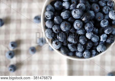 Selective Focus. Soft Focus. Macro. Blueberries. Fresh Blueberries With A Bloom.