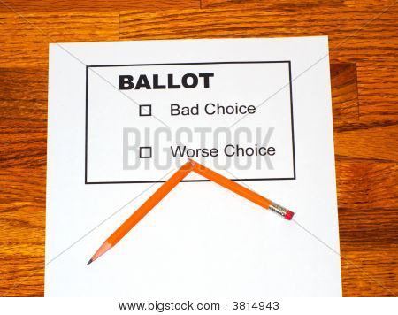 Broken Pencil sur faux Bulletin de vote