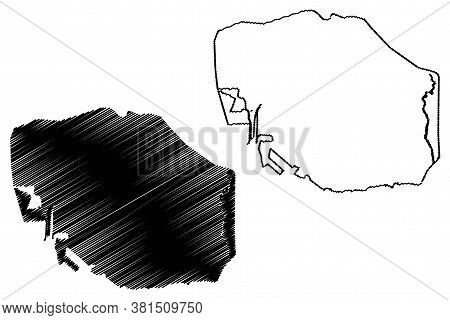 Kingston City (jamaica Island) Map Vector Illustration, Scribble Sketch City Of Kingston Map
