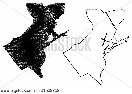 Portmore City (jamaica Island) Map Vector Illustration, Scribble Sketch City Of Portmore Map