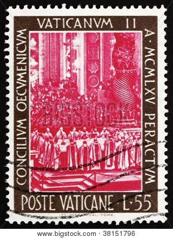 Francobollo Vaticano 1966 vescovi celebrare messa