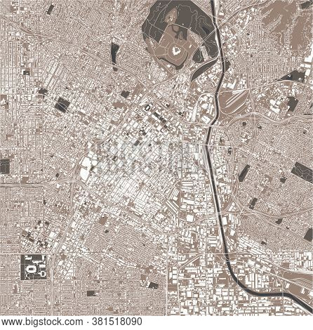Map Of The City Of Los Angeles, Usa