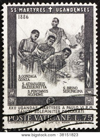 Francobollo Vaticano 1964 martiri dell'Uganda