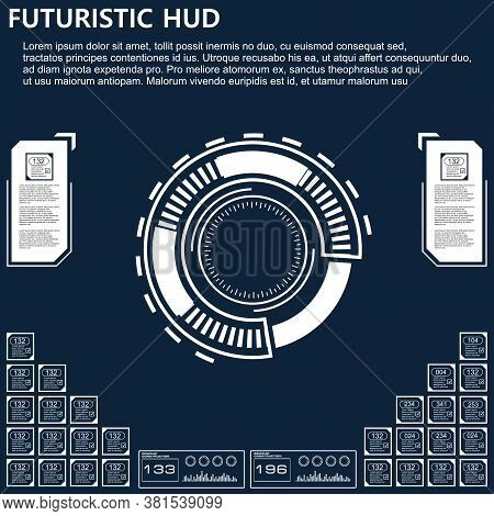 Set Of Black And White Infographic Elements. Head-up Display Elements For The Web And App. Futuristi