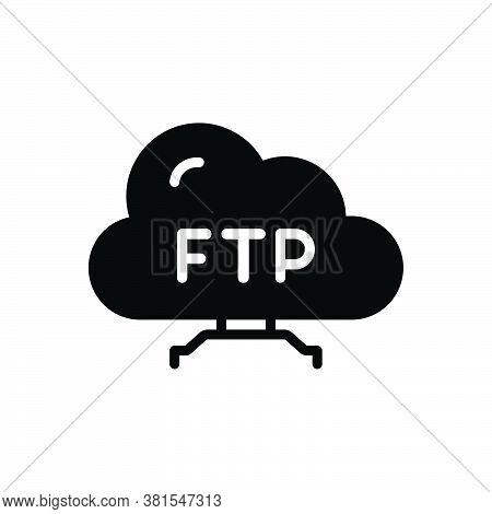 Black Solid Icon For Ftp Protocol Folder File Server Data Userinterface Content