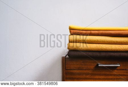 Fall Autumn Minimalism, Simple, Neutral Color Negative Space Background Mockup With Copy Space. Fall