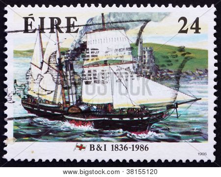 Briefmarke Irland 1986 Dampfer Severn, 1836