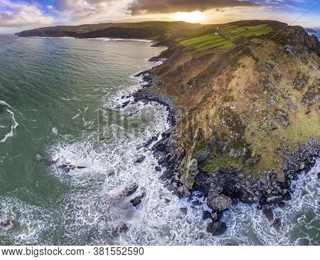 Aerial View Of Kinnagoe Bay In County Donegal, Ireland