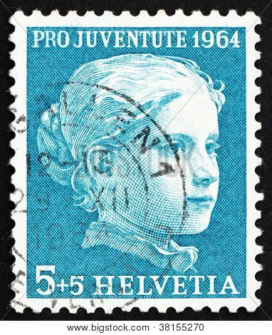 Francobolli Svizzera 1964 ritratto di una ragazza di Albert Anker