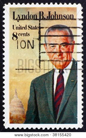 Postage stamp USA 1973 Lyndon B. Johnson