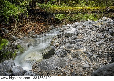 Water Stream In Demanovska Valley In Low Tatras Mountains, Slovak Republic. Hiking Theme. Seasonal N