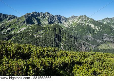 Western Tatras Scenery From Saddle Zabrat, Slovak Republic. Hiking Theme. Seasonal Natural Scene.