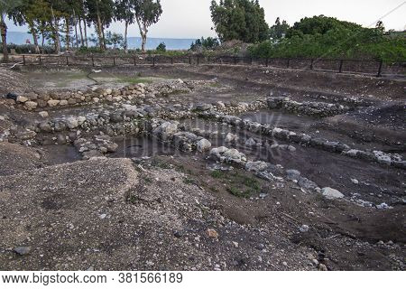 Excavations Of The 1st Century Synagogue In Magdala, Galilee, Israel. This Unique Piece Will Not Yet