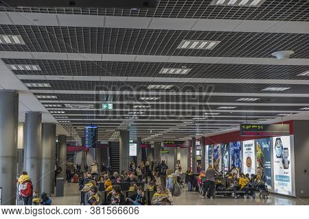 Katowice, Poland, January 25, 2020: Katowice Airport, Pyrzowice, The Place Of Waiting Before The Dep