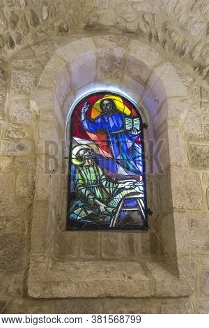 Bethlehem, Palestine, January 28, 2020: Caves Under The Basilica Of The Nativity In Bethlehem. Stain